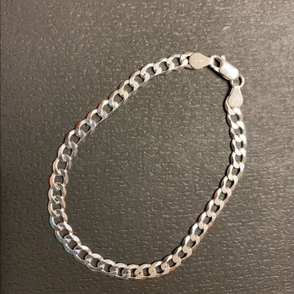 New Sterling SILVER 925 Curb BRACELET mens 8 inch Chain